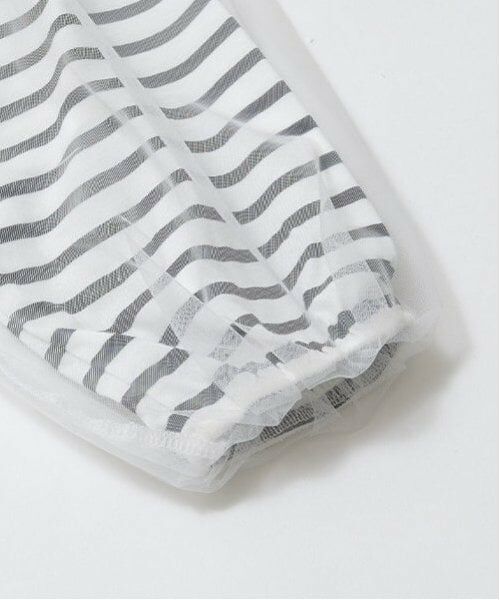 Lycee mine / リセマイン Tシャツ | 【ソフトコットン】チュール重ねボーダーボートネックTシャツ | 詳細22