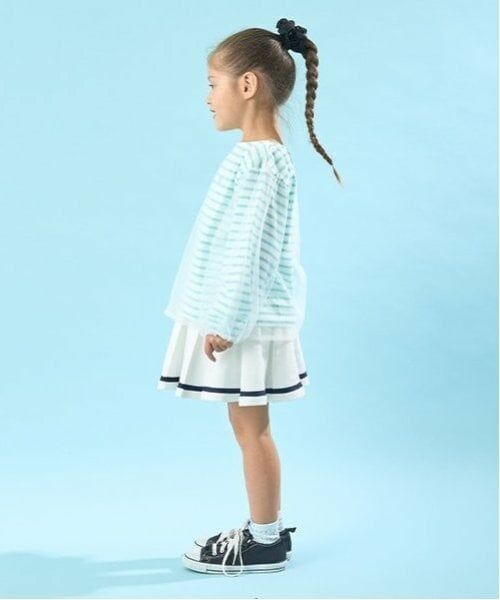 Lycee mine / リセマイン Tシャツ | 【ソフトコットン】チュール重ねボーダーボートネックTシャツ | 詳細6