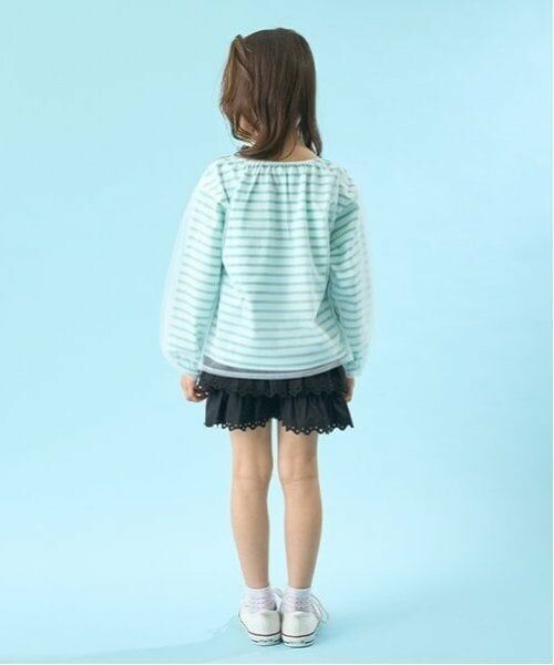 Lycee mine / リセマイン Tシャツ | 【ソフトコットン】チュール重ねボーダーボートネックTシャツ | 詳細8