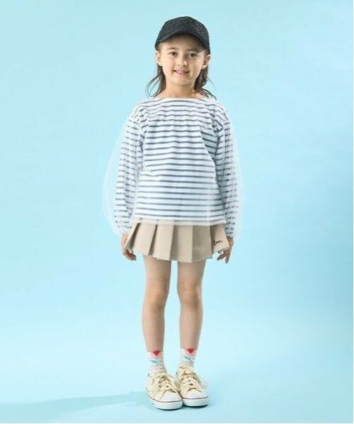 Lycee mine / リセマイン Tシャツ | 【ソフトコットン】チュール重ねボーダーボートネックTシャツ | 詳細9