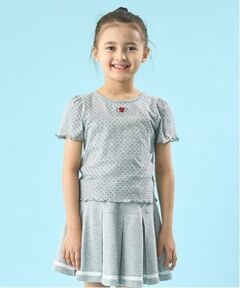 Lycee mine / リセマイン Tシャツ | 【ソフトコットン】ドットプリントミニミニパフ半袖Tシャツ