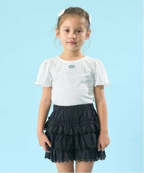 Lycee mine / リセマイン Tシャツ | 【ソフトコットン】ドットプリントミニミニパフ半袖Tシャツ（オフ ホワイト）