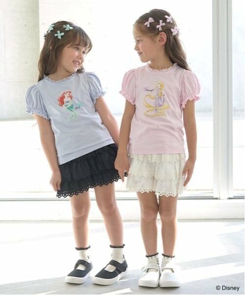 Lycee mine / リセマイン Tシャツ | 【Disney Princess】【ソフトコットン】アソートリボン付きパフTシャツ | 詳細18