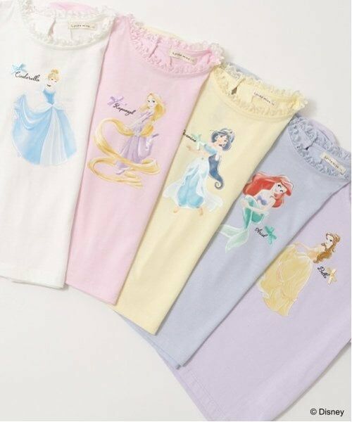 Lycee mine / リセマイン Tシャツ | 【Disney Princess】【ソフトコットン】アソートリボン付きパフTシャツ | 詳細2