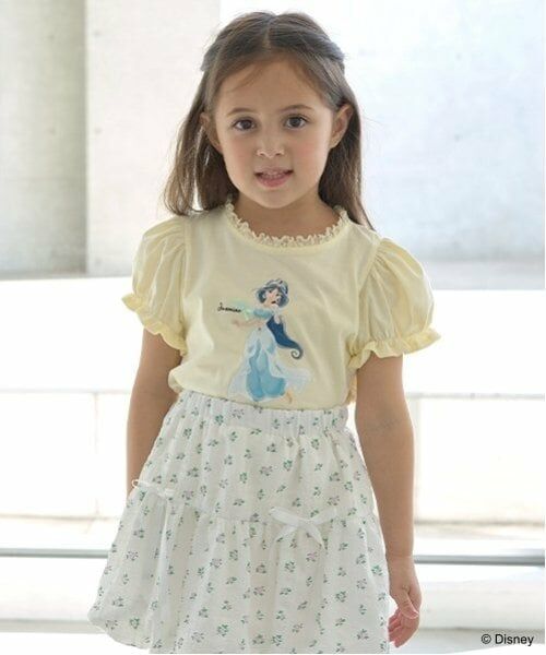 Lycee mine / リセマイン Tシャツ | 【Disney Princess】【ソフトコットン】アソートリボン付きパフTシャツ（クリーム）