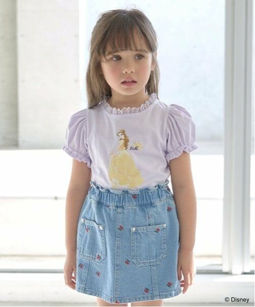 Lycee mine / リセマイン Tシャツ | 【Disney Princess】【ソフトコットン】アソートリボン付きパフTシャツ（ラベンダー）