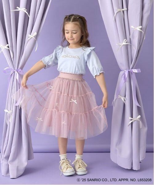 Lycee mine / リセマイン Tシャツ | 【サンリオキャラクターズ】【ソフトコットン】シナモロール&クロミアソート刺しゅう5分袖Tシャツ | 詳細17