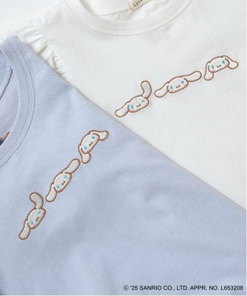 Lycee mine / リセマイン Tシャツ | 【サンリオキャラクターズ】【ソフトコットン】シナモロール&クロミアソート刺しゅう5分袖Tシャツ | 詳細4
