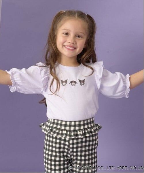 Lycee mine / リセマイン Tシャツ | 【サンリオキャラクターズ】【ソフトコットン】シナモロール&クロミアソート刺しゅう5分袖Tシャツ（ライラック）