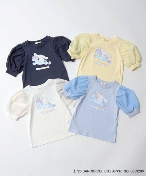 Lycee mine / リセマイン Tシャツ | 【サンリオキャラクターズ】【ソフトコットン】シナモロールオーロララメプリントパフTシャツ | 詳細1