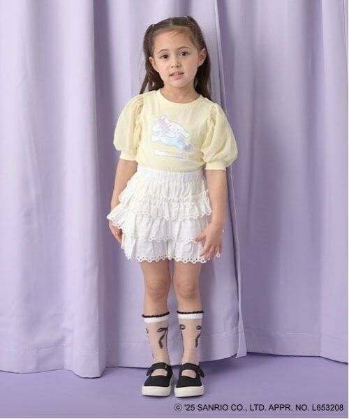 Lycee mine / リセマイン Tシャツ | 【サンリオキャラクターズ】【ソフトコットン】シナモロールオーロララメプリントパフTシャツ | 詳細13