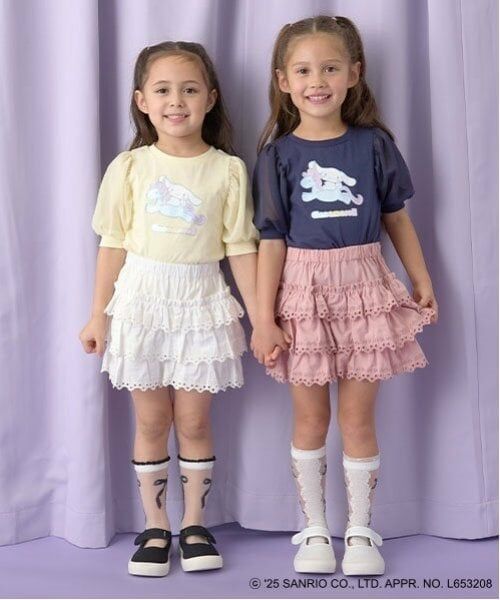 Lycee mine / リセマイン Tシャツ | 【サンリオキャラクターズ】【ソフトコットン】シナモロールオーロララメプリントパフTシャツ | 詳細20