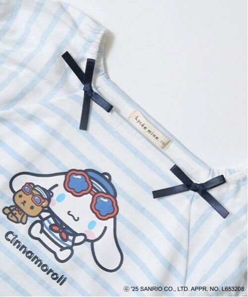 Lycee mine / リセマイン Tシャツ | 【サンリオキャラクターズ】【ソフトコットン】シナモロールリボン付きマリンTシャツ | 詳細23