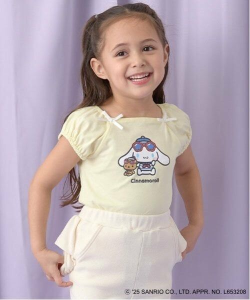 Lycee mine / リセマイン Tシャツ | 【サンリオキャラクターズ】【ソフトコットン】シナモロールリボン付きマリンTシャツ（クリーム）