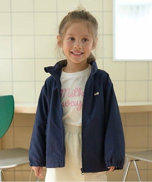 Lycee mine / リセマイン ブルゾン | 【撥水加工】バックフリルAラインマウンテンパーカ(収納袋付き)（紺）