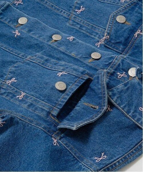 Lycee mine / リセマイン ブルゾン | 【LOVE DENIM】アソート刺しゅう総柄Gジャン | 詳細3