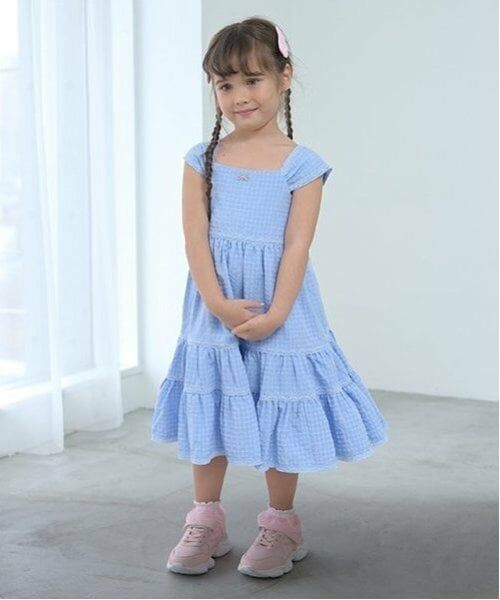 Lycee mine / リセマイン ミニ丈・ひざ丈ワンピース | ティアードワンピース（サックス）