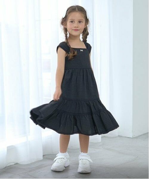 Lycee mine / リセマイン ミニ丈・ひざ丈ワンピース | ティアードワンピース（黒）