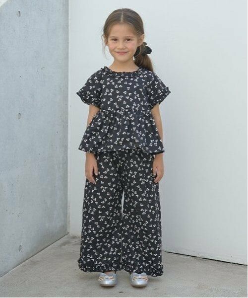 Lycee mine / リセマイン その他パンツ | 【セットアップ】フリルブラウス&フリルワイドパンツ（黒）