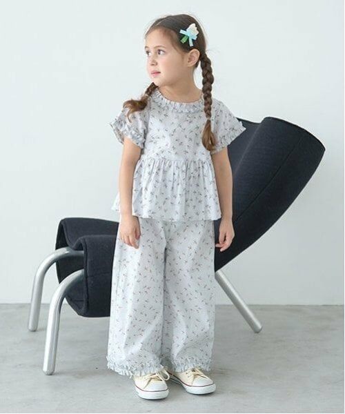 Lycee mine / リセマイン その他パンツ | 【セットアップ】フリルブラウス&フリルワイドパンツ（ライト グレー）