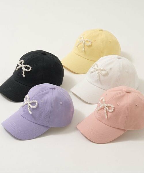 Lycee mine / リセマイン キャップ | パール調リボン付きキャップ | 詳細1