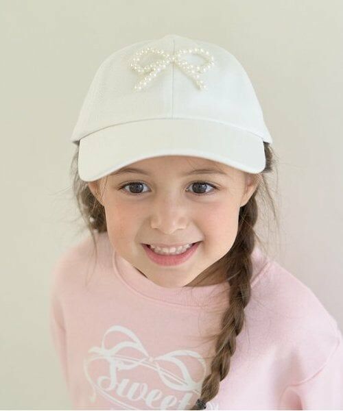 Lycee mine / リセマイン キャップ | パール調リボン付きキャップ（オフ ホワイト）