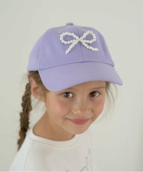 Lycee mine / リセマイン キャップ | パール調リボン付きキャップ（ラベンダー）