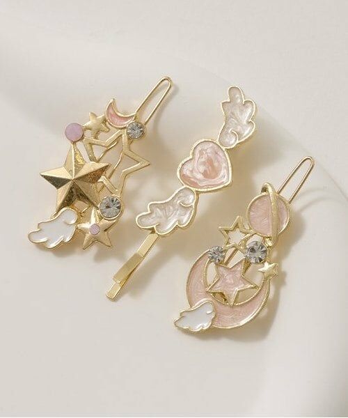 Lycee mine / リセマイン ヘアピン | ムーン&スターウィングヘアクリップ3Pセット | 詳細2