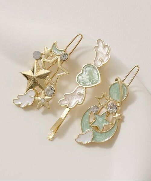 Lycee mine / リセマイン ヘアピン | ムーン&スターウィングヘアクリップ3Pセット | 詳細3