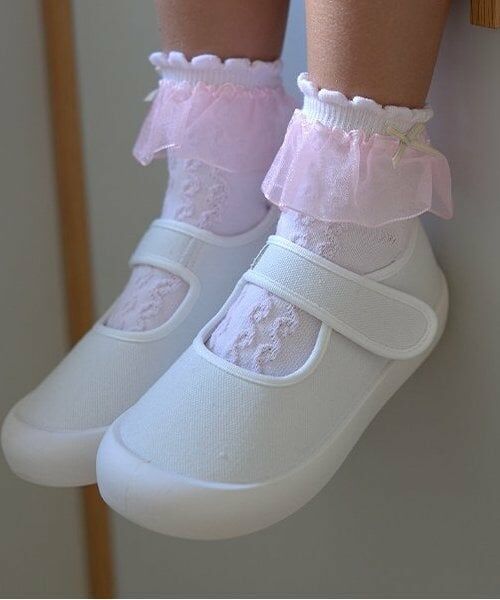 Lycee mine / リセマイン ソックス | ちびリボン付きフリルソックス（ピンク）