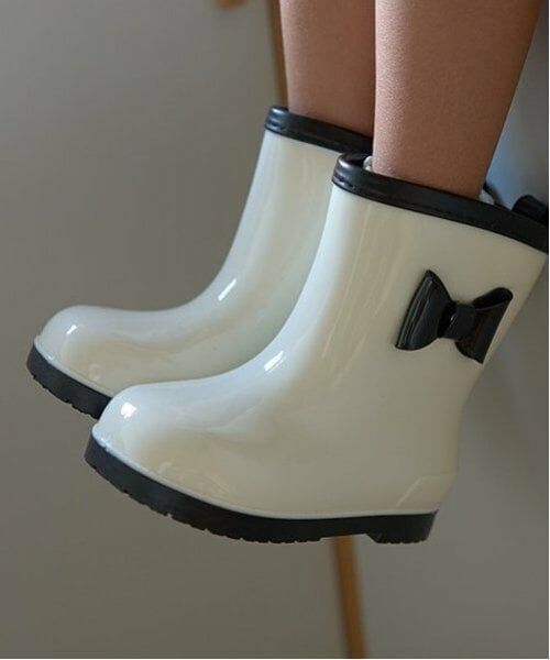 Lycee mine / リセマイン レインシューズ | リボン付きバイカラーレインブーツ | 詳細11