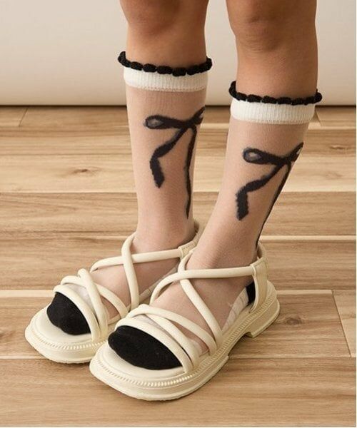 Lycee mine / リセマイン ソックス | モノトーンシアーハイソックス | 詳細2