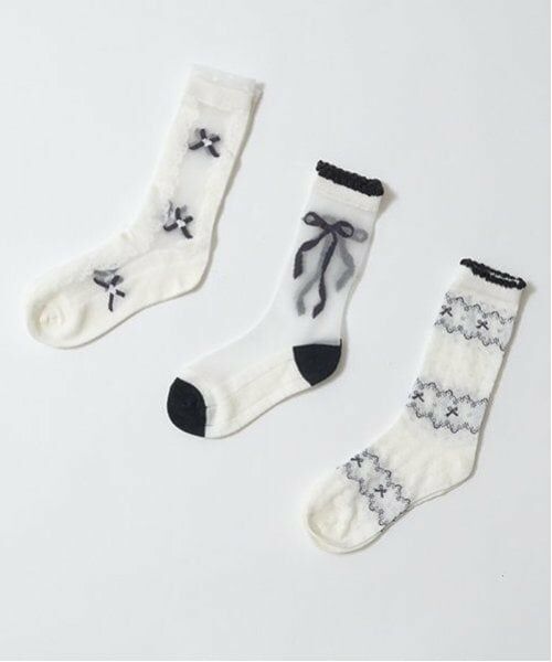 Lycee mine / リセマイン ソックス | モノトーンシアーハイソックス | 詳細4