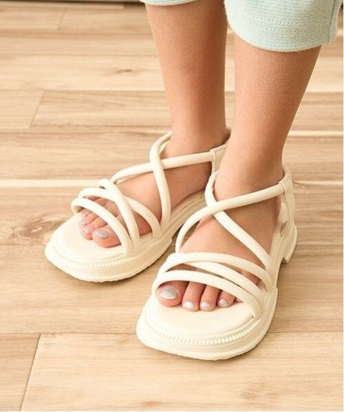 Lycee mine / リセマイン サンダル | クロスストラップサンダル（アイボリー）