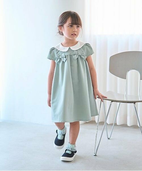Lycee mine / リセマイン ドレス | 【オケージョン対応】丸衿リボン付きワンピース（ミント）