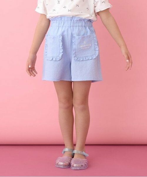 Lycee mine / リセマイン ショート・ハーフ・半端丈パンツ | 【セットアップ可能】フリルポケット付きショートパンツ(ライト ブルー)