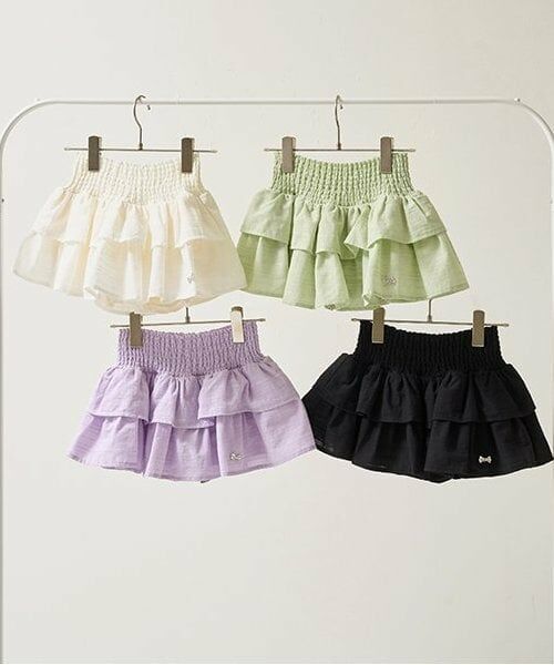 Lycee mine / リセマイン ミニ・ひざ丈スカート | シャーリングティアードスカート(インパン付き) | 詳細1