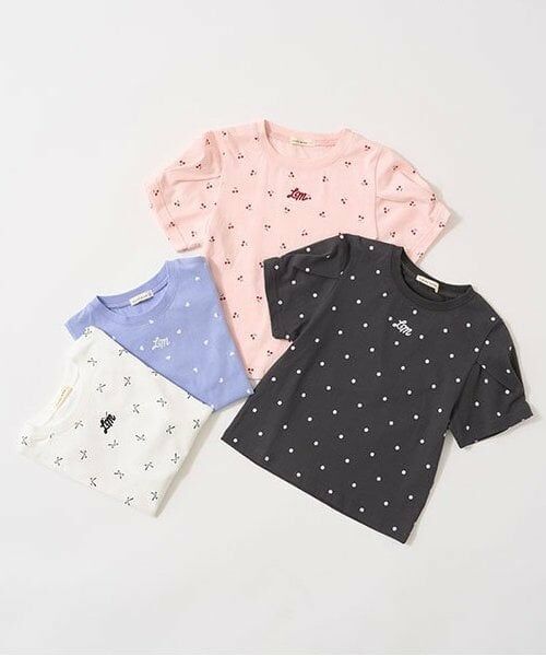 Lycee mine / リセマイン Tシャツ | 【ソフトコットン】アソート総柄タックスリーブTシャツ | 詳細1