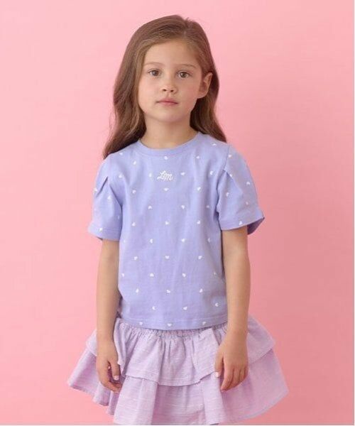 Lycee mine / リセマイン Tシャツ | 【ソフトコットン】アソート総柄タックスリーブTシャツ（モデレートブルー）