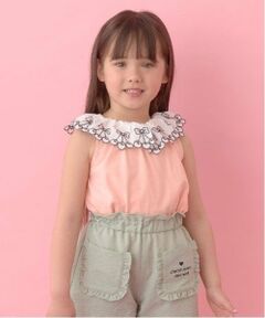 【ソフトコットン】チェリーレース衿トップス