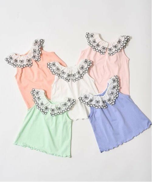 Lycee mine / リセマイン キャミソール・チューブトップ | 【ソフトコットン】チェリーレース衿トップス | 詳細1