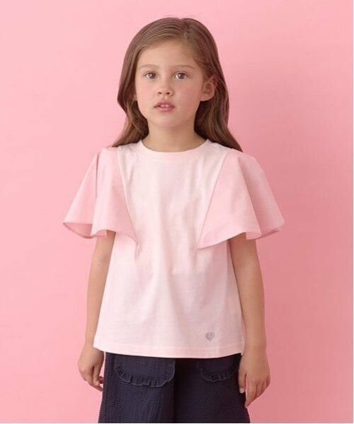 Lycee mine / リセマイン Tシャツ | 【前後どちらでもOK!】【ソフトコットン】フレアスリーブTシャツ（モデレートピンク）