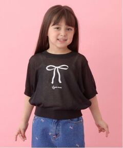 Lycee mine / リセマイン Tシャツ | 【マシンウォッシャブル】シアー半袖ニットトップス