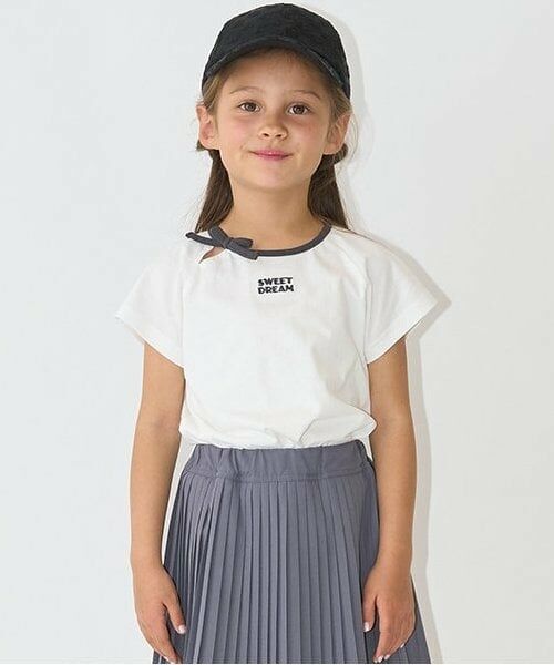 Lycee mine / リセマイン Tシャツ | 【ソフトコットン】バイカラーミニミニTシャツ（オフ ホワイト）