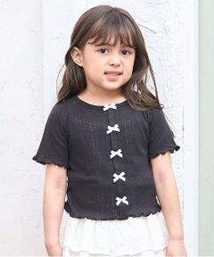 カーディガン風リボントップス