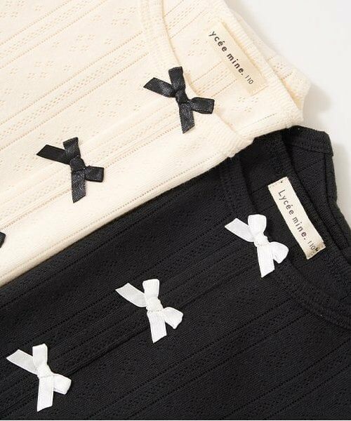 Lycee mine / リセマイン Tシャツ | カーディガン風リボントップス | 詳細4
