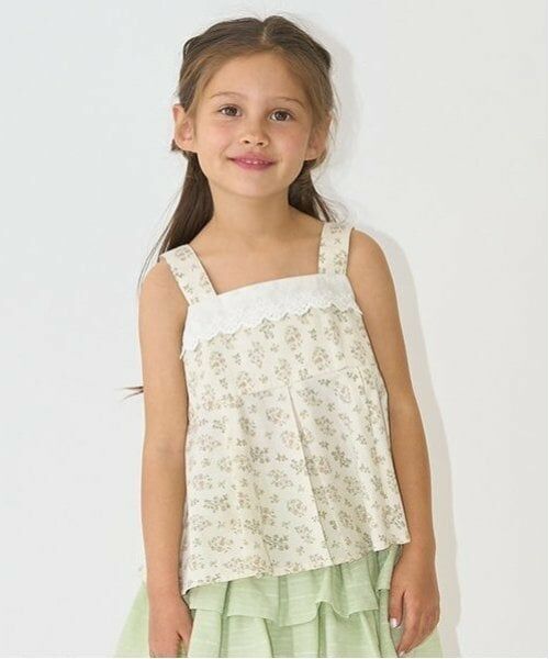 Lycee mine / リセマイン キャミソール・チューブトップ | 柄アソートペプラムキャミソール（アイボリー）