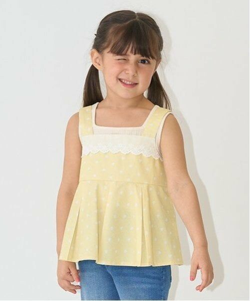 Lycee mine / リセマイン キャミソール・チューブトップ | 柄アソートペプラムキャミソール（クリーム）