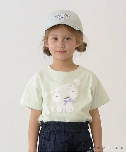 Lycee mine / リセマイン Tシャツ | 【クレヨンしんちゃん】【ソフトコットン】シロリボンTシャツ（ライトグリーン）