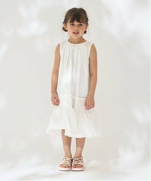 Lycee mine / リセマイン ミニ丈・ひざ丈ワンピース | シャーリングティアードワンピース（オフ ホワイト）